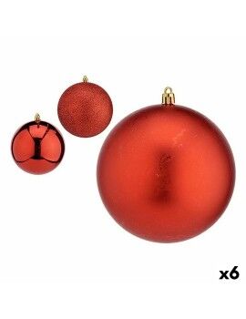 Conjunto de bolas de Natal Vermelho Plástico 12 x 13 x 12 cm (6 Unidades)