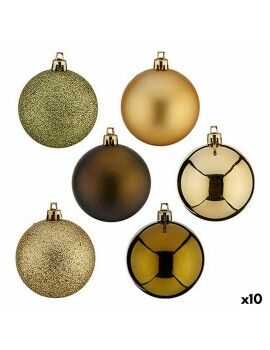 Conjunto de bolas de Natal Verde Dourado Plástico 6 x 7 x 6 cm (10 Unidades)