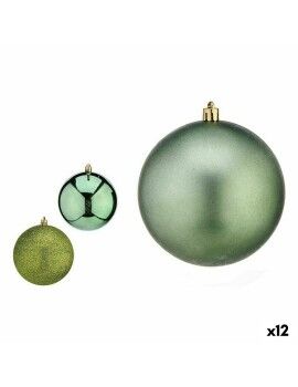 Conjunto de bolas de Natal Verde Plástico 10 x 11 x 10 cm (12 Unidades)