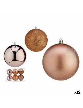 Conjunto de bolas de Natal Cor de Rosa Plástico 10 x 11 x 10 cm (12 Unidades)