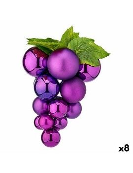 Bola de Navidad Uvas Grande Morado Plástico 22 x 33 x 22 cm (8 Unidades)