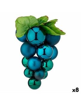 Bola de Natal Uvas Grande Azul Plástico 22 x 33 x 22 cm (8 Unidades)