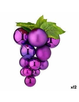 Bola de Navidad Uvas Mediano Morado Plástico 19 x 28 x 19 cm (12 Unidades)