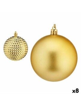 Conjunto de bolas de Natal Dourado Plástico 8 x 9 x 8 cm (8 Unidades)