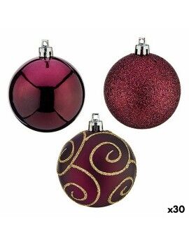 Set de Bolas de Navidad Morado Plástico 6 x 7 x 6 cm (30 unidades)