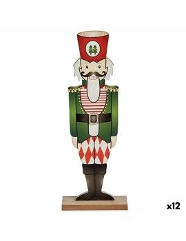 Figura Decorativa Cascanueces Negro Rojo Verde Madera 8 x 40 x 15 cm (12 Unidades)