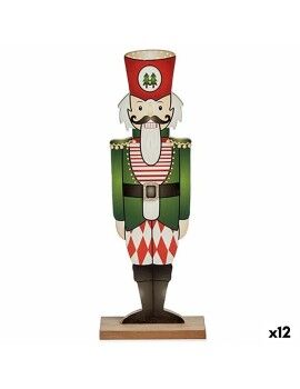Figura Decorativa Quebra-Nozes Preto Vermelho Verde Madeira 8 x 40 x 15 cm (12 Unidades)