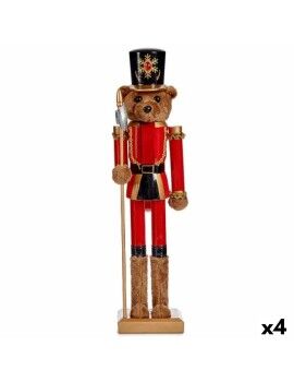 Figura Decorativa Cascanueces Oso Marrón Negro 16,5 x 60 x 13,5 cm (4 Unidades)