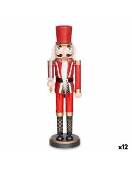 Figura Decorativa Cascanueces Negro Rojo Plástico 7,5 x 28 x 7,5 cm (12 Unidades)