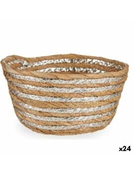 Cesta Decorativa Plateado Natural 20 x 10 x 20 cm (24 Unidades)