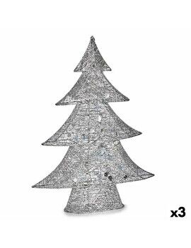 Figura Decorativa Árbol de Navidad Metal Plateado 12 x 59,5 x 48,5 cm (3 Unidades)