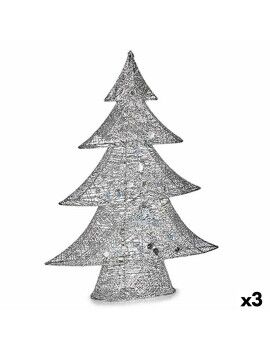 Figura Decorativa Árvore de Natal Metal Prateado 12 x 59,5 x 48,5 cm (3 Unidades)