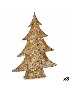 Figura Decorativa Árvore de Natal Metal Dourado 12 x 59,5 x 48,5 cm (3 Unidades)