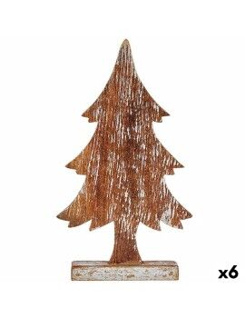 Figura Decorativa Árvore de Natal Prateado Madeira 5 x 39 x 21 cm (6 Unidades)