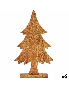 Figura Decorativa Árbol de Navidad Dorado Madera 5,1 x 49,5 x 25,5 cm (6 Unidades)