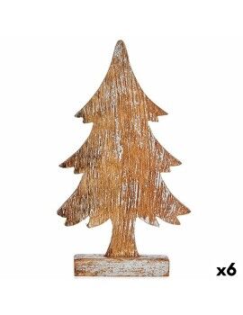 Figura Decorativa Árbol de Navidad Plateado Madera 5 x 31 x 15 cm (6 Unidades)