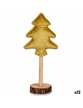 Árbol de Navidad Poliéster Dorado Madera 9,5 x 32 x 13 cm (12 Unidades)