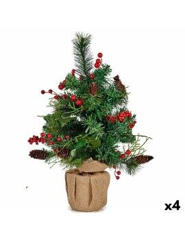 Árvore de Natal Castanho Vermelho Verde 23 x 47 x 27 cm (4 Unidades)