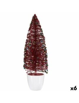 Figura Decorativa Árvore de Natal Vermelho Plástico 10 x 33 x 10 cm (6 Unidades)
