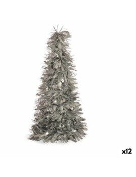 Figura Decorativa Árvore de Natal Enfeite Cintilante Prateado Polipropileno PET 27 x 45,5 x 27 cm...