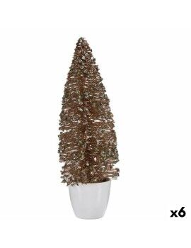 Figura Decorativa Árvore de Natal Menta champagne Plástico 10 x 33 x 10 cm (6 Unidades)