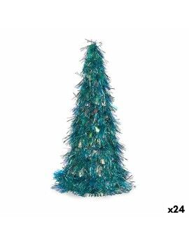 Figura Decorativa Árvore de Natal Enfeite Cintilante Azul Polipropileno PET 24 x 46 x 24 cm (24...