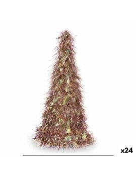 Figura Decorativa Árbol de Navidad Espumillón Cobre Fucsia Polipropileno PET 24 x 46 x 24 cm (24...