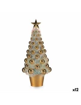 Figura Decorativa Árbol de Navidad Dorado Polipropileno PET 16 x 37,5 x 16 cm (12 Unidades)