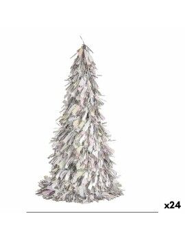 Figura Decorativa Árvore de Natal Enfeite Cintilante Prateado Polipropileno PET 24 x 46 x 24 cm...