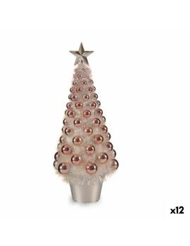 Figura Decorativa Árbol de Navidad Rosa Polipropileno PET 21,5 x 51 x 21,5 cm (12 Unidades)