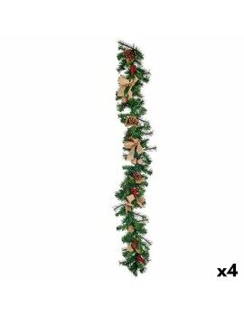 Grinalda de Natal Rama Vermelho Verde 22 x 10 x 176 cm (4 Unidades)