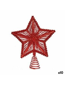 Estrela de Natal Vermelho Aço Plástico 20 x 5 x 25 cm (10 Unidades)
