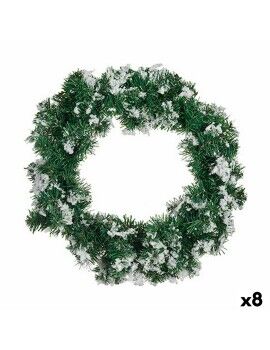 Coroa de Natal Branco Verde 47 x 10 x 47 cm (8 Unidades)