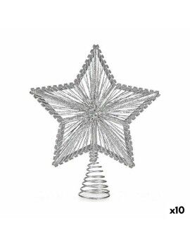 Estrela de Natal Prateado Aço Plástico 20 x 5 x 25 cm (10 Unidades)