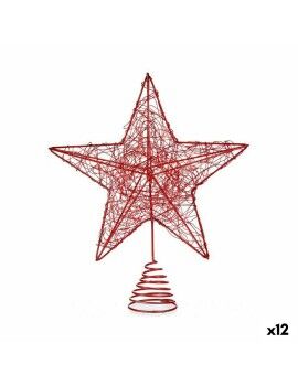 Estrella de Navidad Rojo Acero Plástico 20 x 5 x 24,5 cm (12 Unidades)