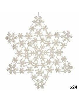 Adorno Navideño Estrella Nácar 31,5 x 32 x 0,1 cm (24 Unidades)