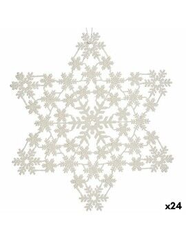 Adorno Natalício Estrela Branco 31,5 x 32 x 0,1 cm (24 Unidades)