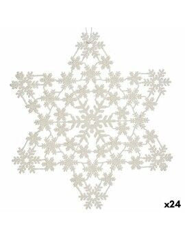 Adorno Navideño Estrella Blanco 31,5 x 32 x 0,1 cm (24 Unidades)