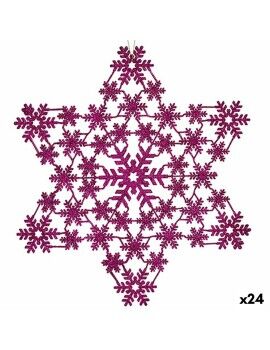 Adorno Navideño Estrella Fucsia 29 x 0,1 x 32 cm (24 Unidades)