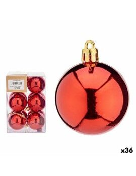 Conjunto de bolas de Natal Vermelho Plástico Ø 5 cm (36 Unidades)