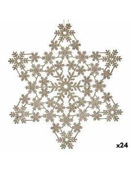 Adorno Navideño Estrella Champagne 31,5 x 32 x 0,1 cm (24 Unidades)