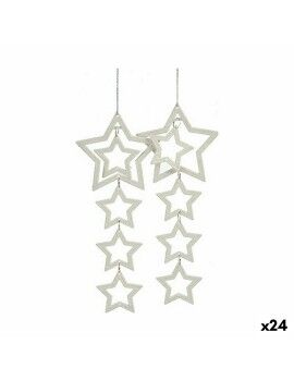 Set Adornos de Navidad Estrellas Blanco 19 x 0,2 x 23 cm (24 Unidades)