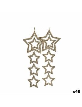 Conjunto de Decorações de Natal Estrelas champagne 19 x 0,2 x 23 cm (48 Unidades)