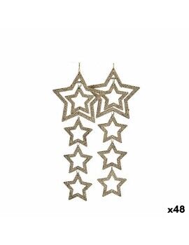 Set Adornos de Navidad Estrellas Champagne 19 x 0,2 x 23 cm (48 Unidades)