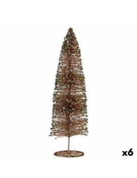 Árbol de Navidad Lentejuelas Champagne 10 x 40 x 10 cm (6 Unidades)