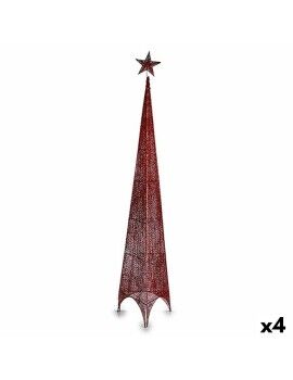 Árbol de Navidad Torre Rojo Metal Plástico 39 x 186 x 39 cm (4 Unidades)