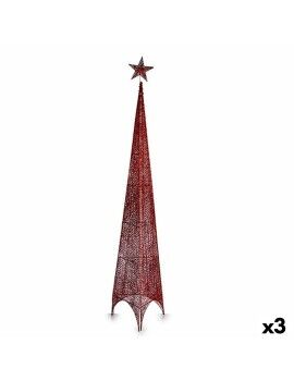 Árbol de Navidad Torre Rojo Metal Plástico 42 x 218 x 42 cm (3 Unidades)