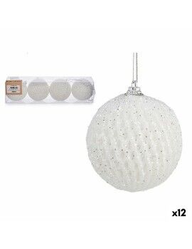 Set de Bolas de Navidad Blanco Poliestireno (12 Unidades)