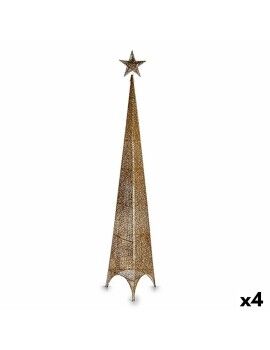 Árbol de Navidad Torre Estrella Dorado Metal Plástico 39 x 186 x 39 cm (4 Unidades)