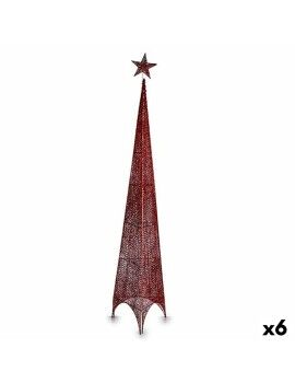Árvore de Natal Torre Estrela Vermelho Metal Plástico 34 x 154 x 34 cm (6 Unidades)